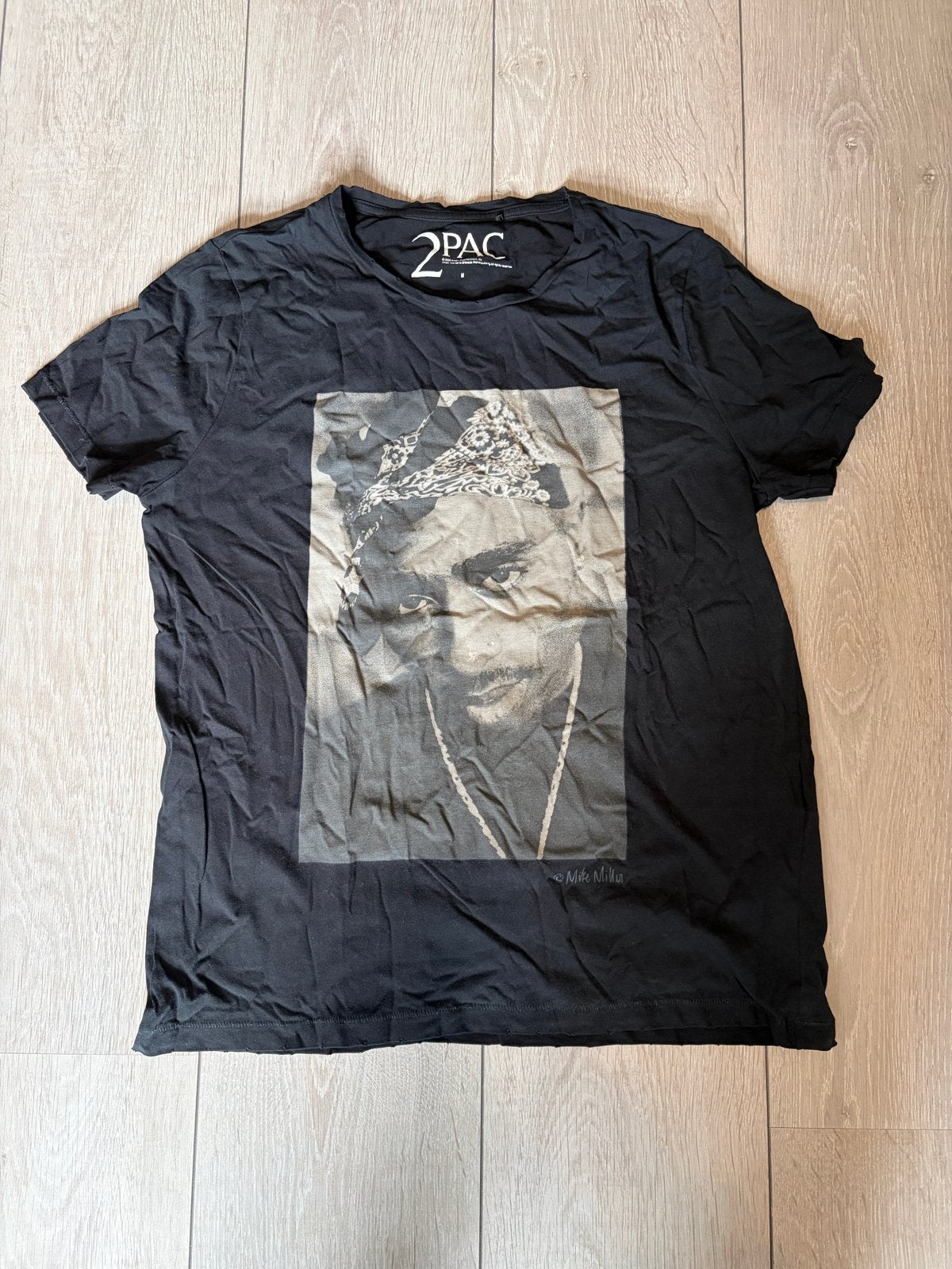 Tupac T-shirt dames - Zwart met print, Maat 38/40 (M), Zwart, Ophalen of Verzenden, Korte mouw