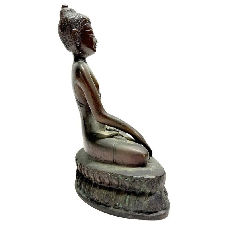 Massief Bronzen Boeddha Nepal - 1,6kg - 19cm, Ophalen of Verzenden, Gebruikt