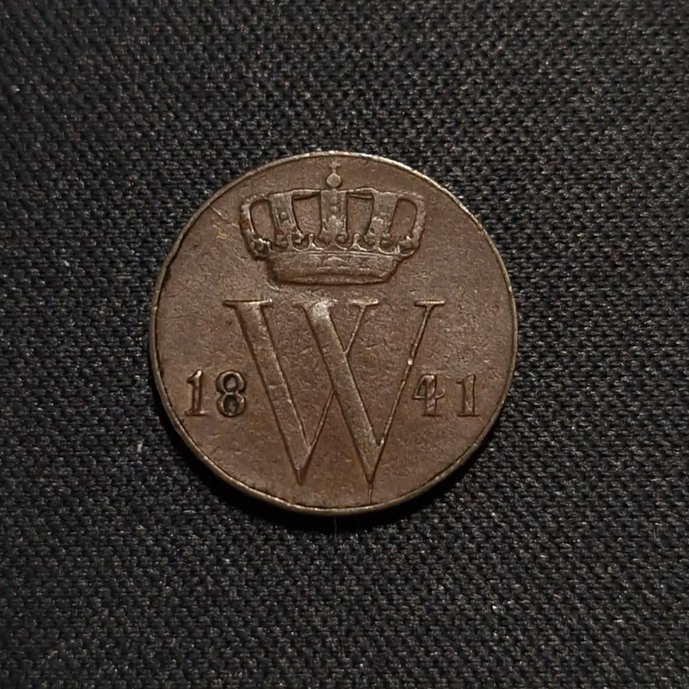 1/2 cent 1841, Verzenden, Koning Willem II, Losse munt