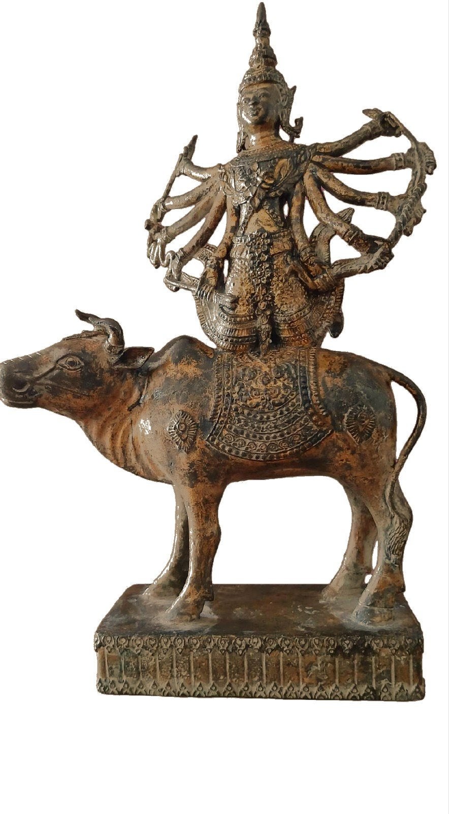 Hindoeïstisch beeld van Shiva rijdend op Nandi, Ophalen of Verzenden