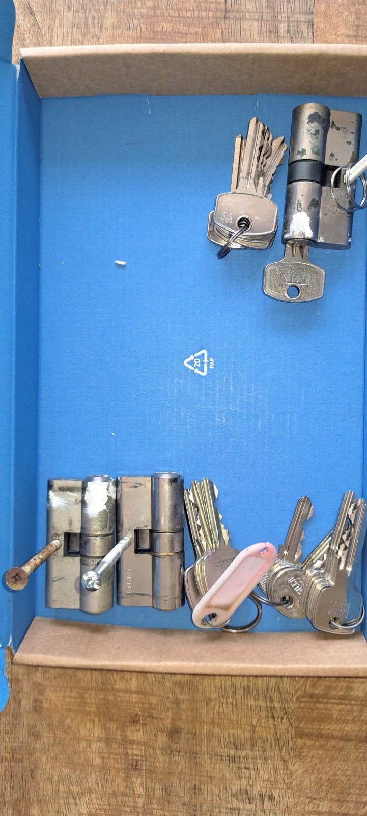 sleutel cilindero, Ophalen, Gebruikt, Rvs, Slot