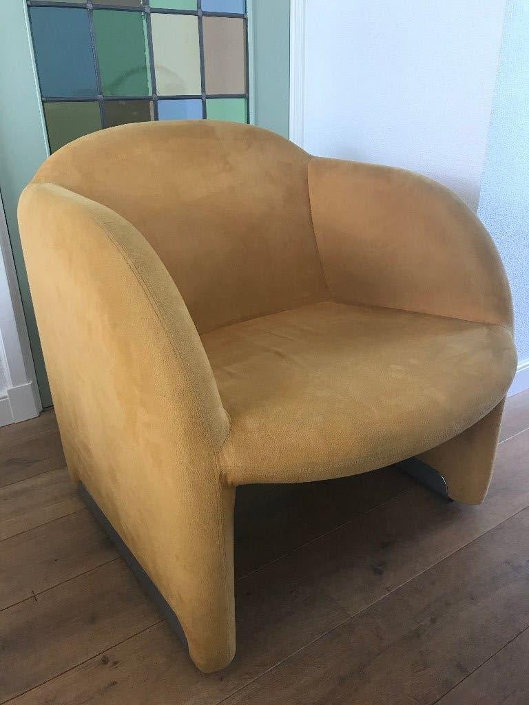 Artifort Ben chair stoel fauteuil geel suede, 75 tot 100 cm, Ophalen of Verzenden, Zo goed als nieuw, Nvt