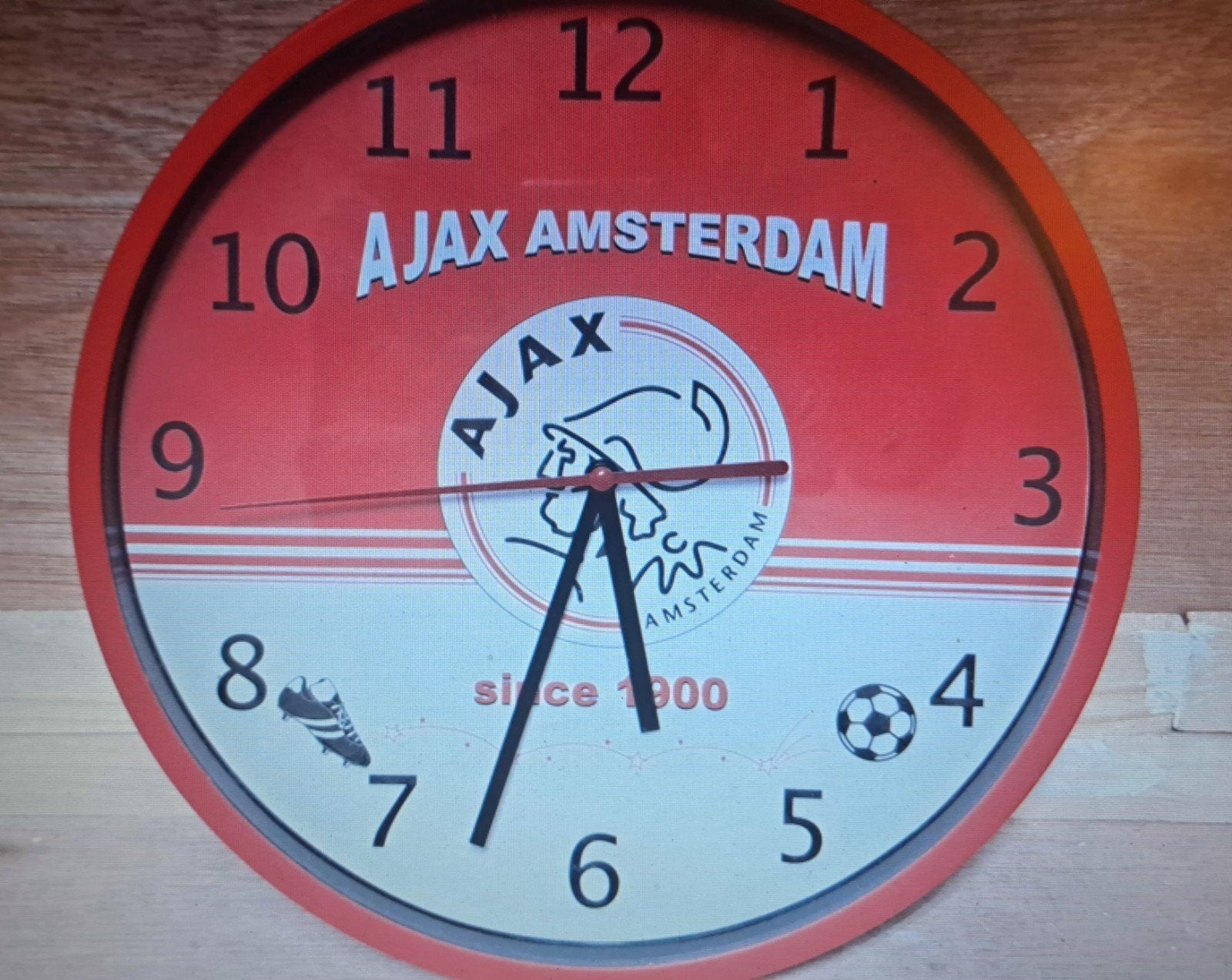 Ajax Amsterdam Wandklok - Perfect voor de Echte Fan!, Wandklok, Analoog, Werkt op batterijen, Ophalen of Verzenden