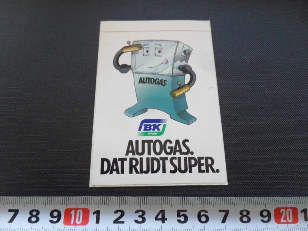 sticker BK AUTOGAS - dat rijdt super - strip, Ophalen, Zo goed als nieuw