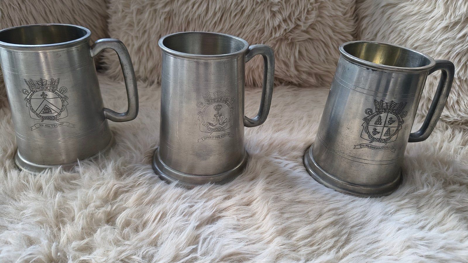 3 stuks tinnen Marine officiers bierpullen, Ophalen of Verzenden, Nieuw