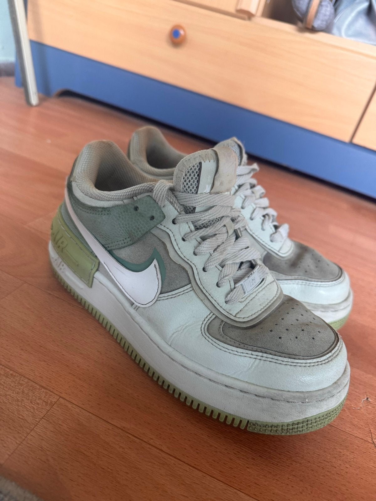 Nike Air Force 1 Shadow - Groen/Wit maat 37.5, Ophalen of Verzenden, Gedragen, Groen, Sneakers of Gympen