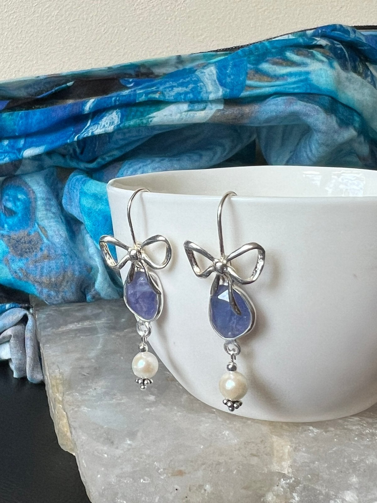 Tanzaniet AKOYA zoutwater parel powerful uniek one of a kind, Hangers, Blauw, Magnolia11, Nieuw