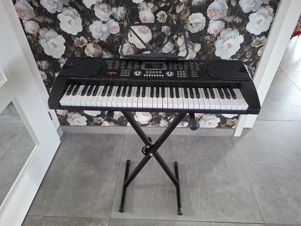 Keyboard Piano Áengus A289 met kruk en microfoon, Met standaard, Ophalen, Overige merken, 61 toetsen
