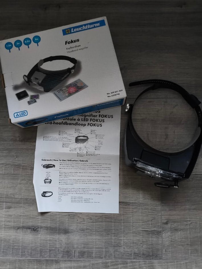 Leuchtturm ( fokus ) led hoofband loep, Ophalen of Verzenden, Zo goed als nieuw, Vergrootglas of Loep