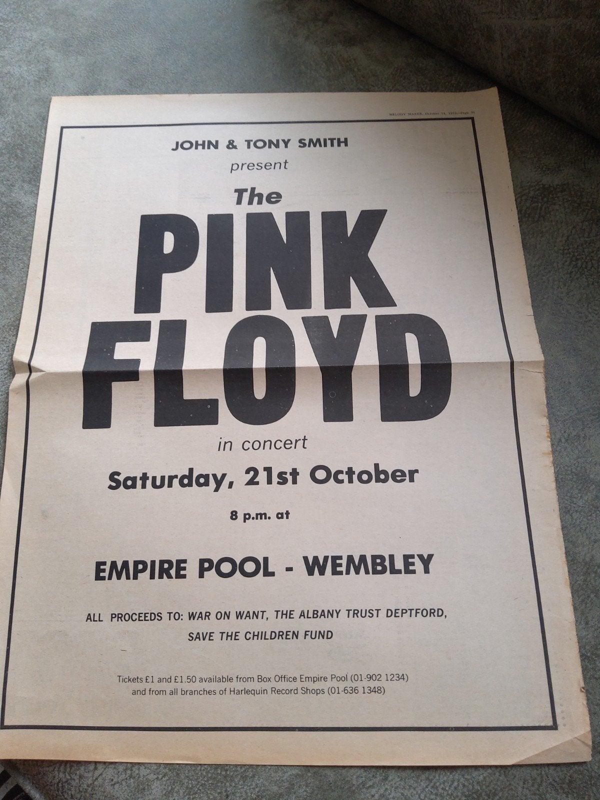 Pink Floyd: Promo concert oct, 14th 1972, Ophalen of Verzenden, Muziek