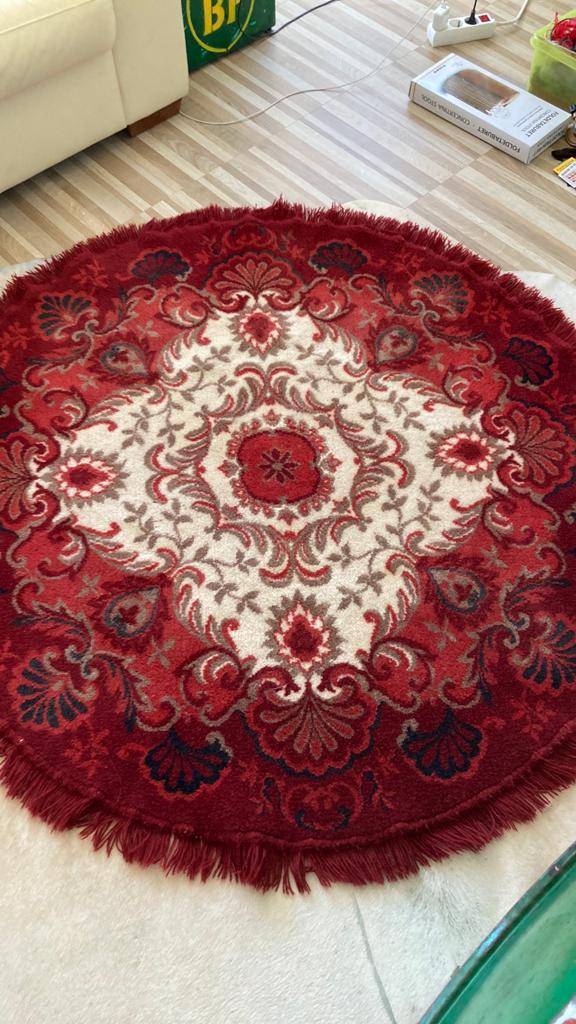 Vintage perzisch kleed vloerkleed tafelkleed, Huis en Inrichting, Stoffering | Tapijten en Kleden, Ophalen, Rond, 100 tot 150 cm