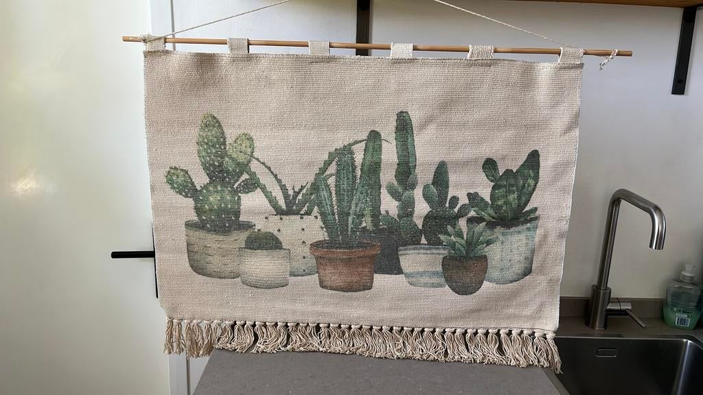 Tof wandkleed “ cactussen”, Ophalen, Zo goed als nieuw