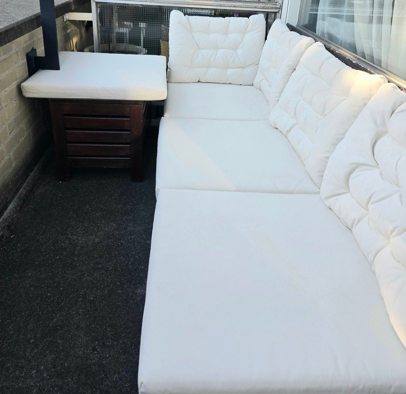 LOUNGESET IKEA NÄMMARÖ ÄPPLARÖ Wit creme tuinmeubel zon lig, Ophalen, 4 zitplaatsen, Gebruikt, Loungeset