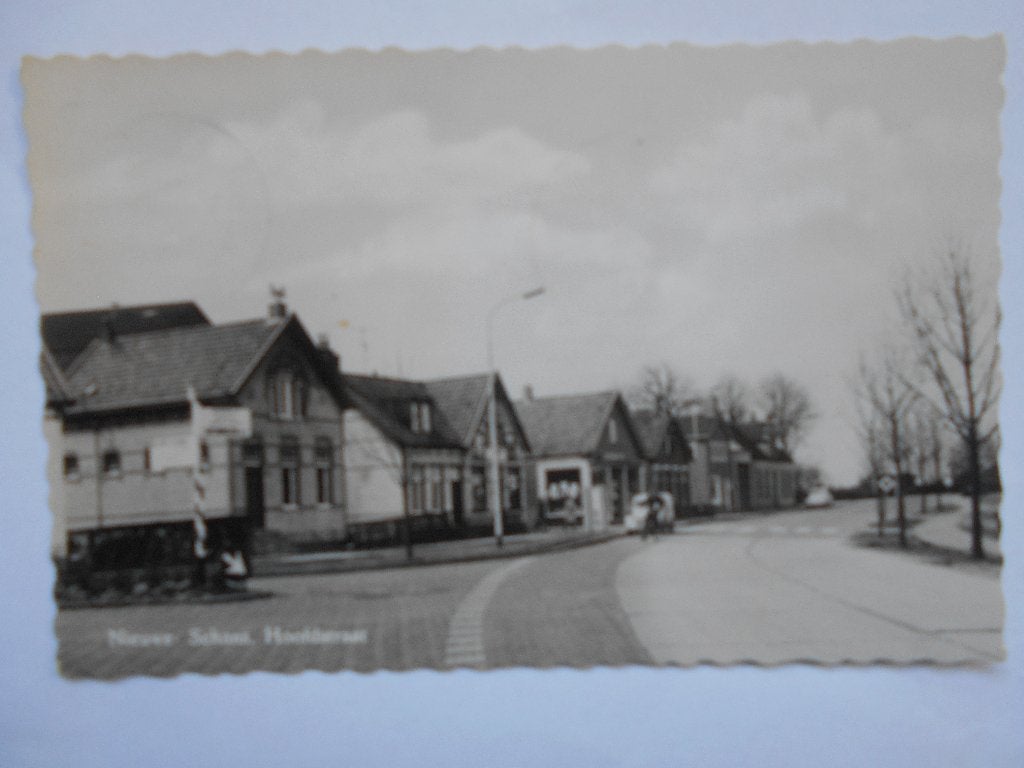 Nieuwe Schans Hoofdstraat een mooi rustig Nieuwe Schans 1955, Ophalen of Verzenden, 1940 tot 1960, Gelopen, Groningen
