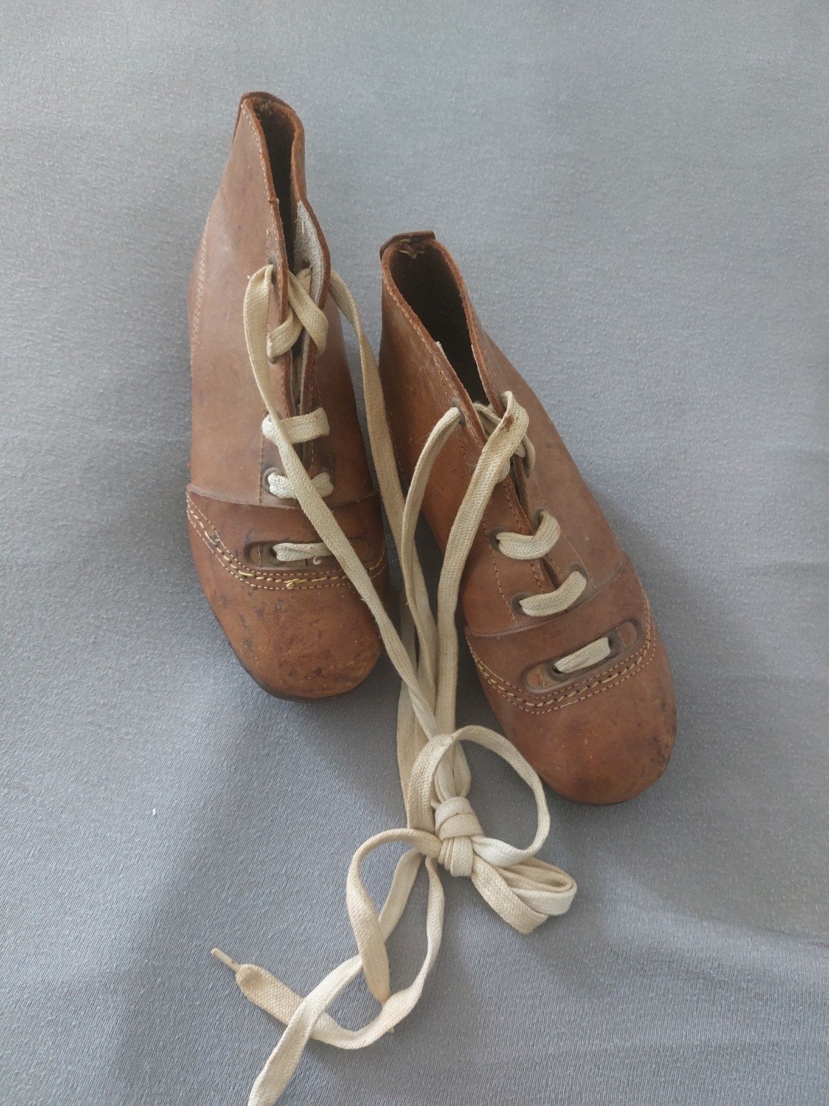 Antieke Leren Voetbalschoenen - Vintage Sport Memorabilia, Ophalen of Verzenden