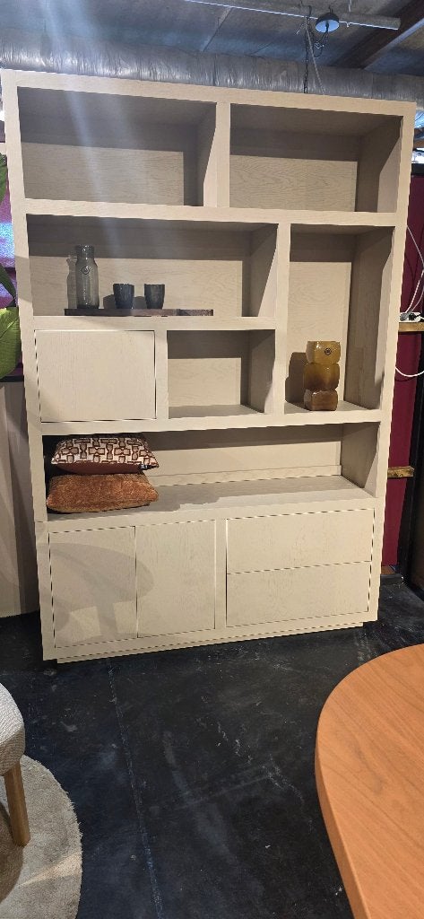 Kabinet/Vakken Kast Taupe 150cm Breed | SHOWMODEL, Bornsestraat, 200 cm of meer, 150 tot 200 cm, Met lade(s)