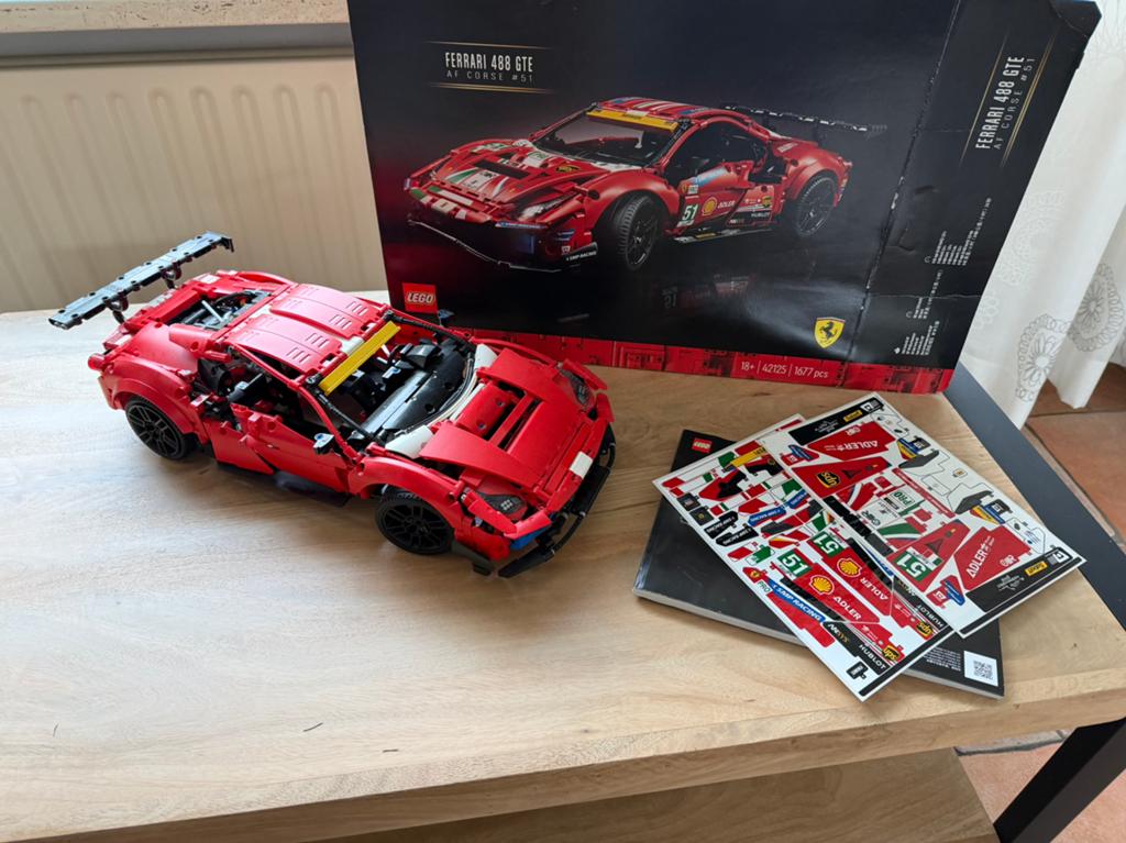 LEGO Technic 42125 Ferrari 488 GTE AF Corse #51, Ophalen, Lego, Zo goed als nieuw, Complete set