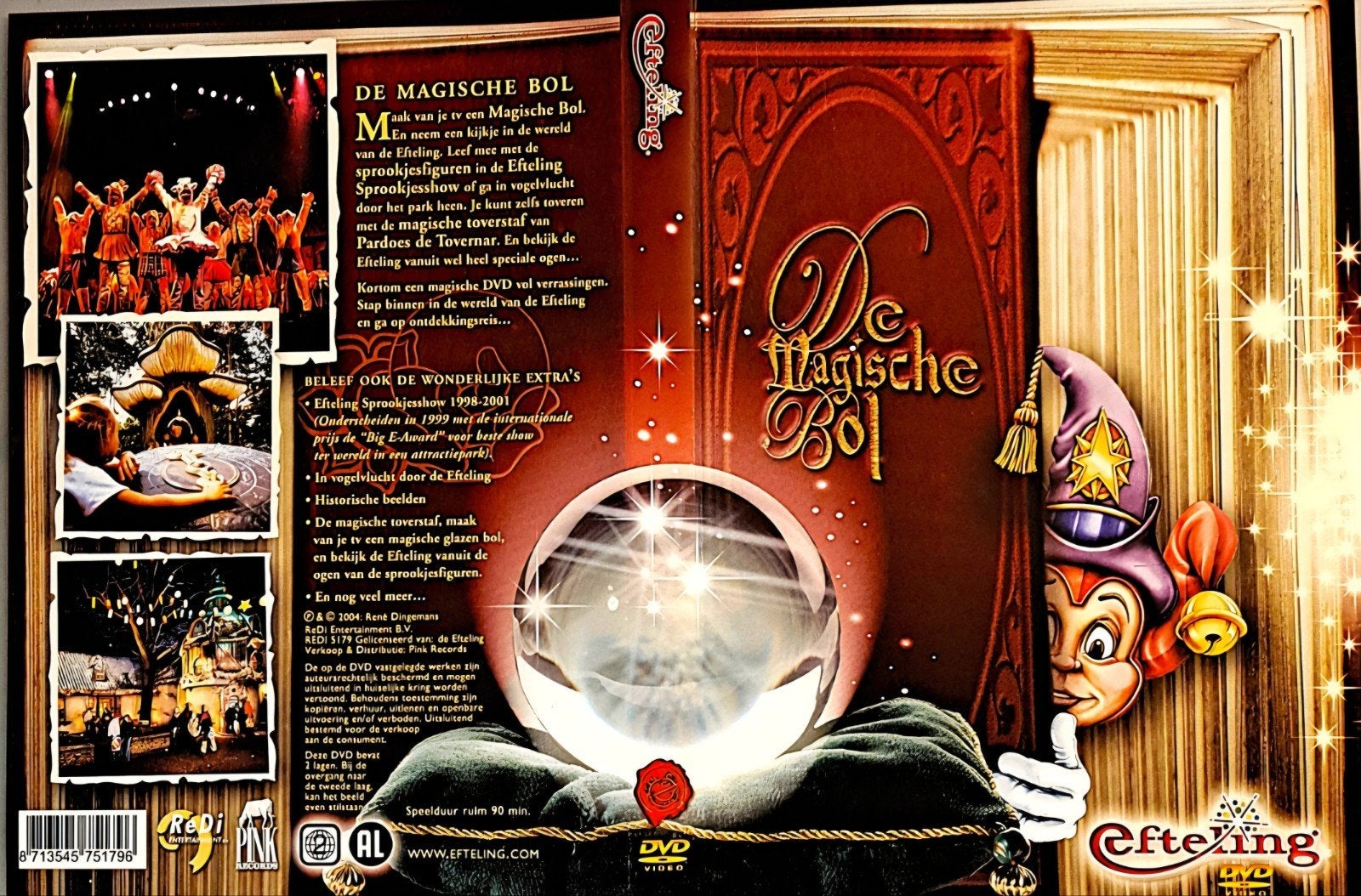 De Magische Bol Efteling DVD - Sprookjes en Avontuur, Bonusmateriaal, Gebruikt, Alle leeftijden, Familie