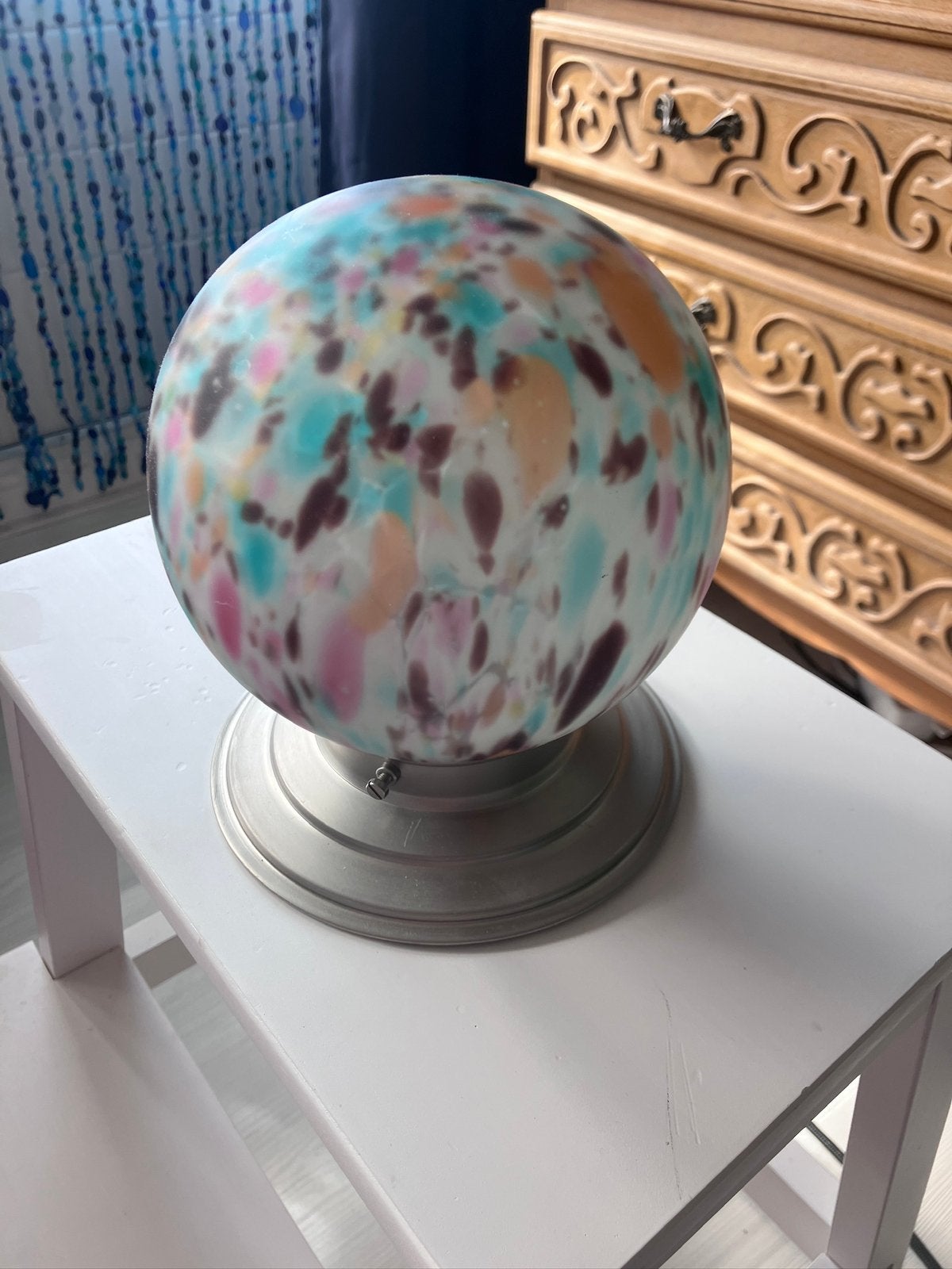 Vintage gestippelde gekleurde lamp plafonnière, Ophalen, Zo goed als nieuw