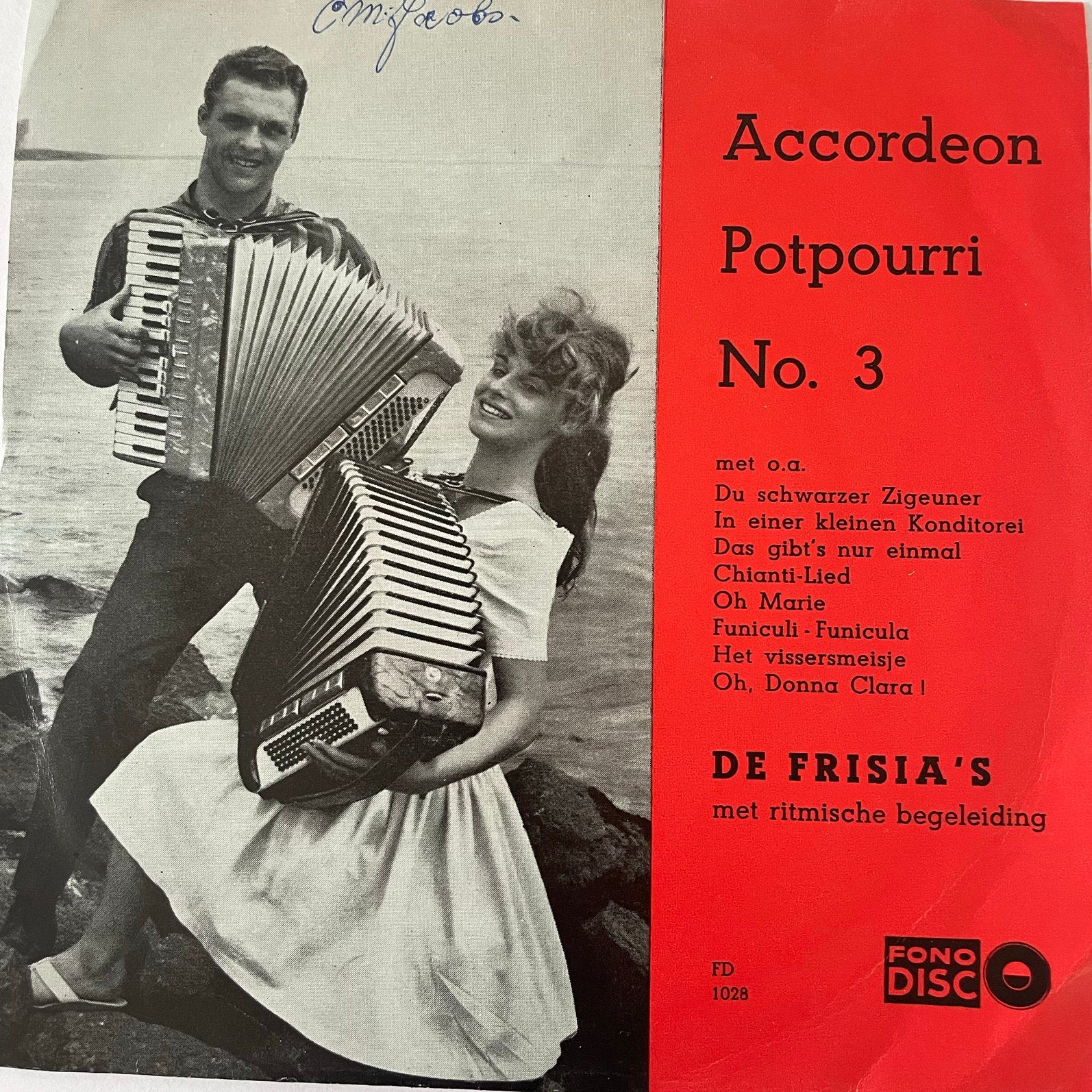 De Frisia’s - Accordeon Potpourri no 3, Verzenden, Zo goed als nieuw, Overige formaten, Levenslied of Smartlap