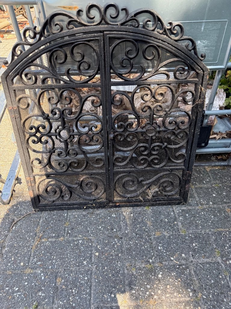 Smeedijzeren haardscherm, Ophalen, Gebruikt, Vrijstaande haard, Houthaard