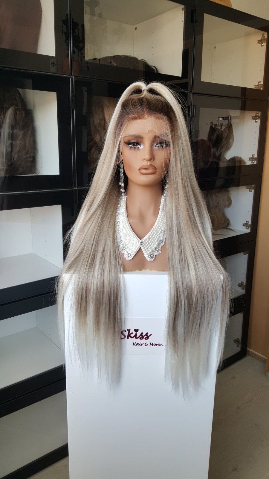 Luxe Lace Pruik: Uitgroei naar blond en lichte punten VOL!, Ophalen of Verzenden, Nieuw, Pruik of Haarverlenging