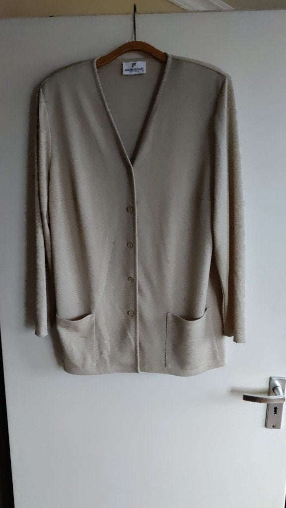 Frank Walder dames vest tuniek met knoppen maat XL 46/48, Beige, Maat 46/48 (XL) of groter, Ophalen of Verzenden, Zo goed als nieuw