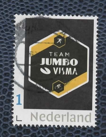 3642 - Pers.z.- team JUMBO-Visma (pst.st. A'dam), Ophalen of Verzenden, Na 1940, Gestempeld