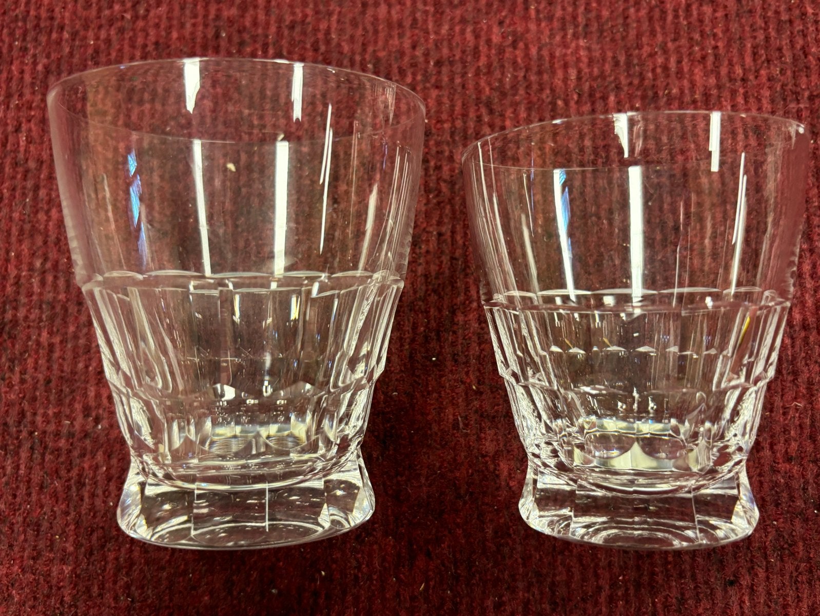 Set van 8 kristallen waterglazen - 5x 9,5 cm, 3x 8,5 cm, Antiek en Kunst, Ophalen of Verzenden