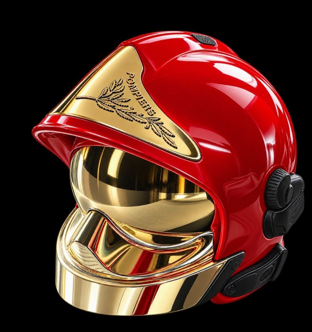 MSA Gallet F1 XF brandweerhelm -ijsemmer Rood met goud, Ophalen of Verzenden, Zo goed als nieuw