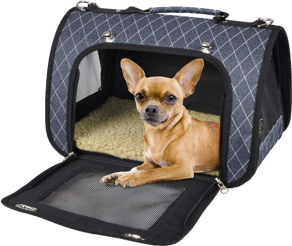 Hondentas Audrey blauw - max 5 kg- van € 44,99 voor € 19,95, Dieren en Toebehoren, Honden-accessoires, Draagtas/-zak, ., Flamingo