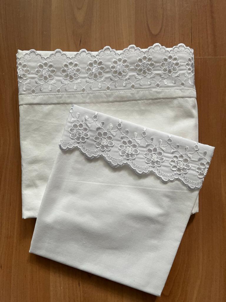 Nieuw Wieg Laken 100x70 cm met Broderie Rand, Ophalen, Jongetje of Meisje, Nieuw, Wit