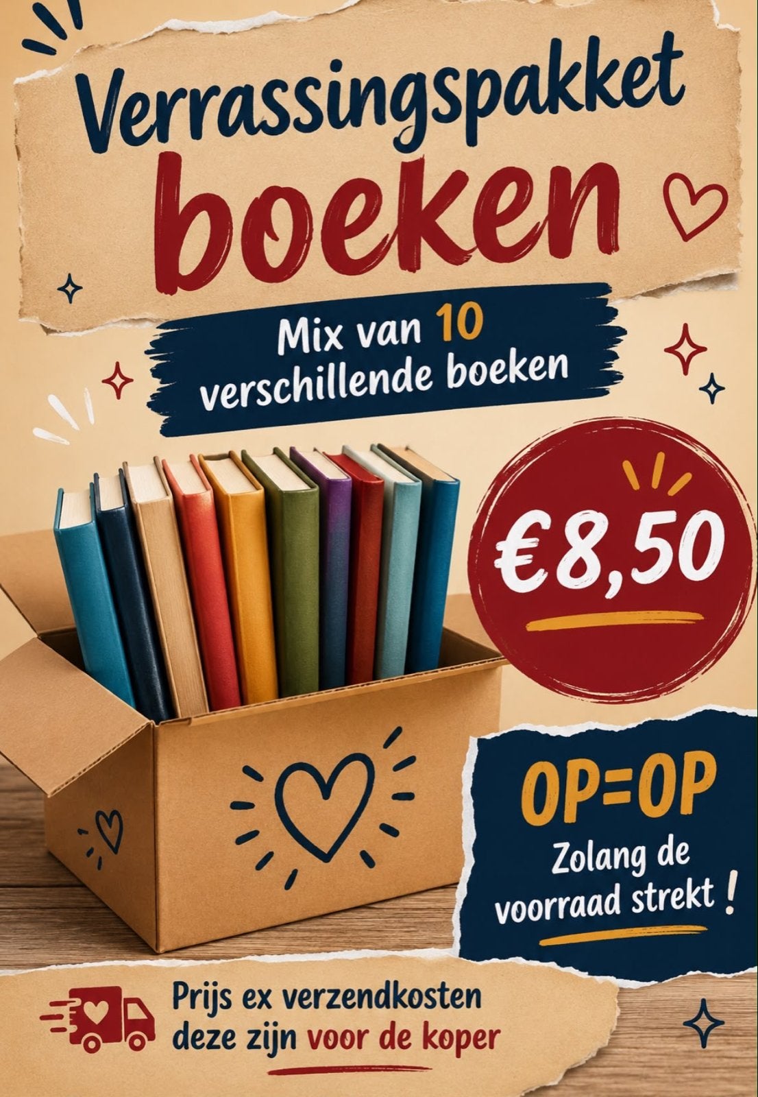 MEGA DEAL OP=OP: Verrassingspakket met 10 boeken, Boeken, Ophalen of Verzenden, Gelezen, Verschillende onderwerpen