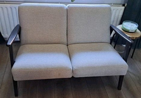 Ekenaset IKEA tweezitsbank met houten armleuningen, Ophalen, Gebruikt, Modern, Scandinavisch, 150 tot 200 cm