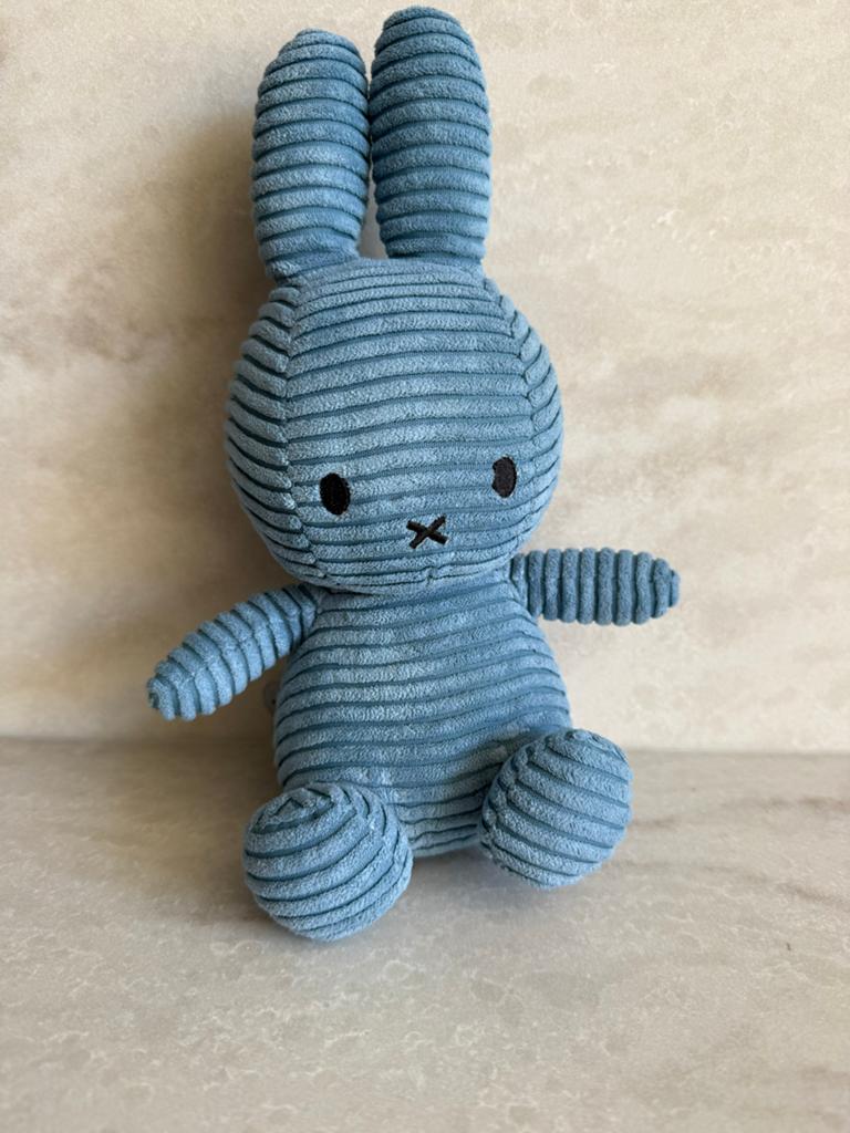 Nijntje ribbelknuffel blauw 23 cm, Blauw, Konijn, Nijntje, Ophalen of Verzenden