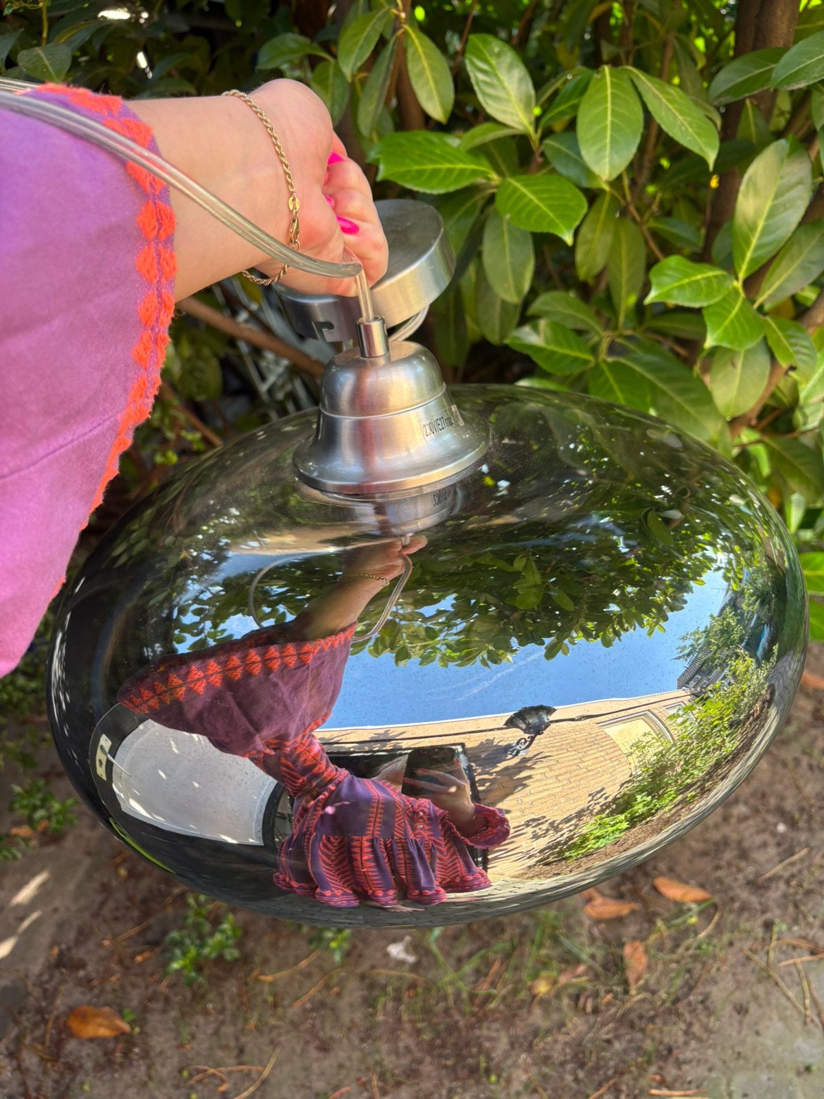 Smokey glazen lamp, Ophalen, Zo goed als nieuw, Glas, Overige fittingen