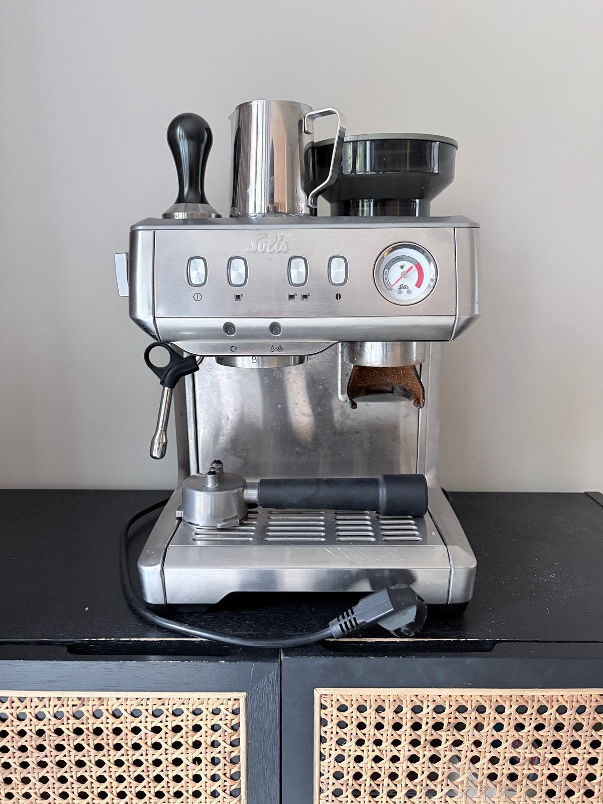 Solis Sage Barista Perfetta Plus Espressomachine, Gebruikt, Espresso apparaat, Koffiebonen, 1 kopje