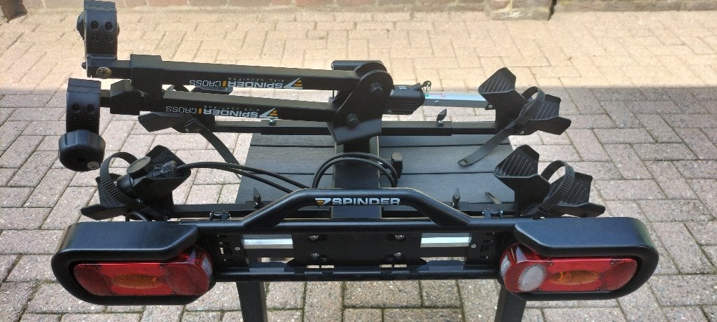 SPINDER CROSS FIETSENDRAGER KANTELBAAR, Ophalen, Zo goed als nieuw, Trekhaakdrager, Elektrische fiets