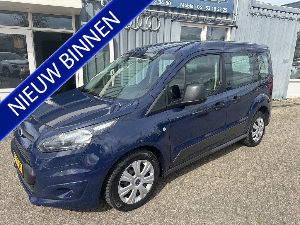 Ford Tourneo Connect Compact 1.0 Trend (bj 2014), Auto's, Ford, Voorwielaandrijving, Gebruikt, Zwart, Blauw