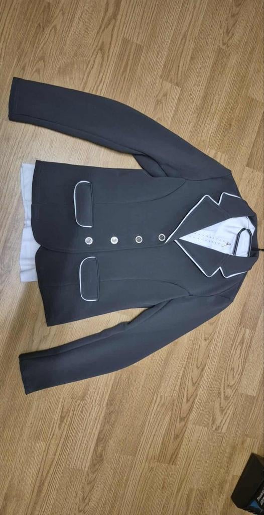 Harry's Horse wedstrijdjasje antraciet grijs met wit maat S, Dressuur, Ophalen of Verzenden, Zo goed als nieuw, Dames
