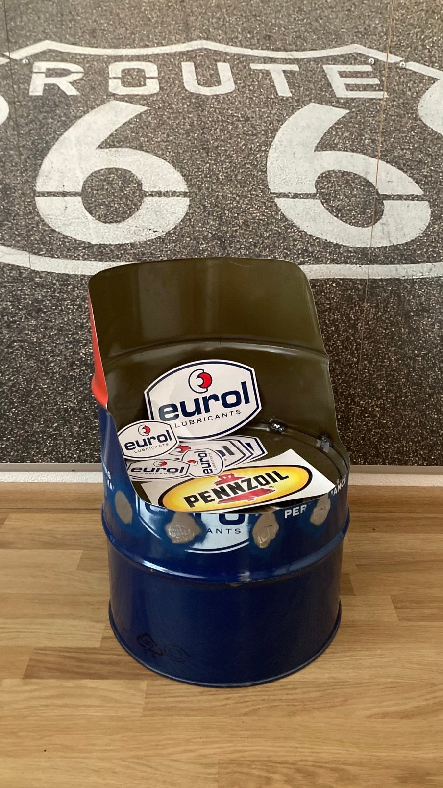 Mancave Kinderstoel 60 liter oliedrum, Ophalen, Eén