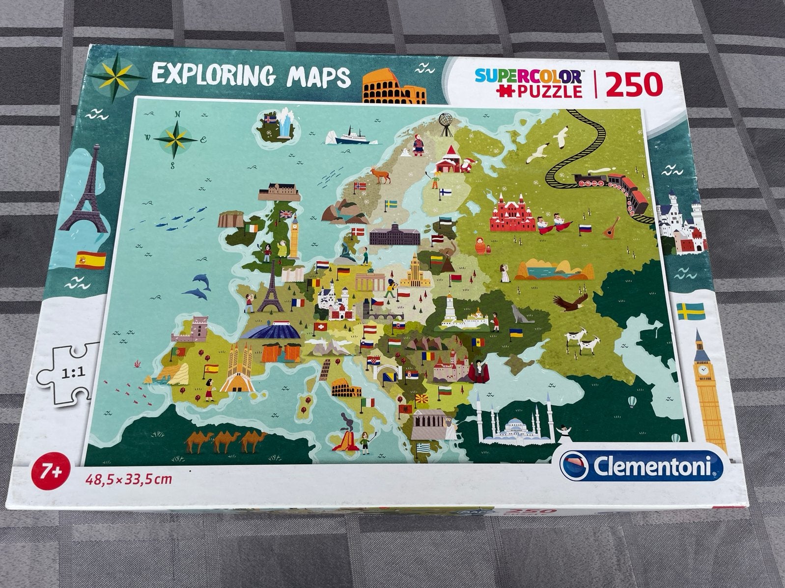 Clementoni Exploring Maps Legpuzzel 250 stukjes, Ophalen of Verzenden, Minder dan 500 stukjes, Zo goed als nieuw, Legpuzzel