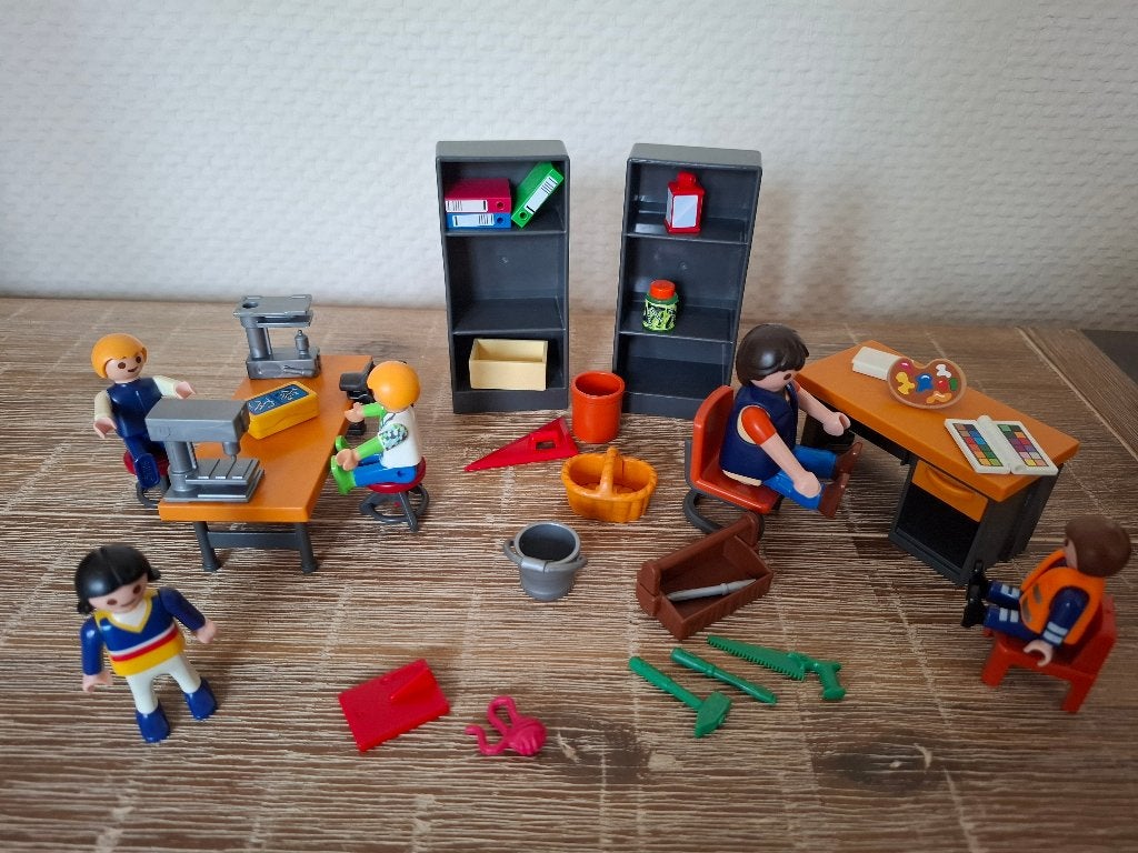 Playmobil school klas met grijze kasten, Ophalen of Verzenden, Zo goed als nieuw