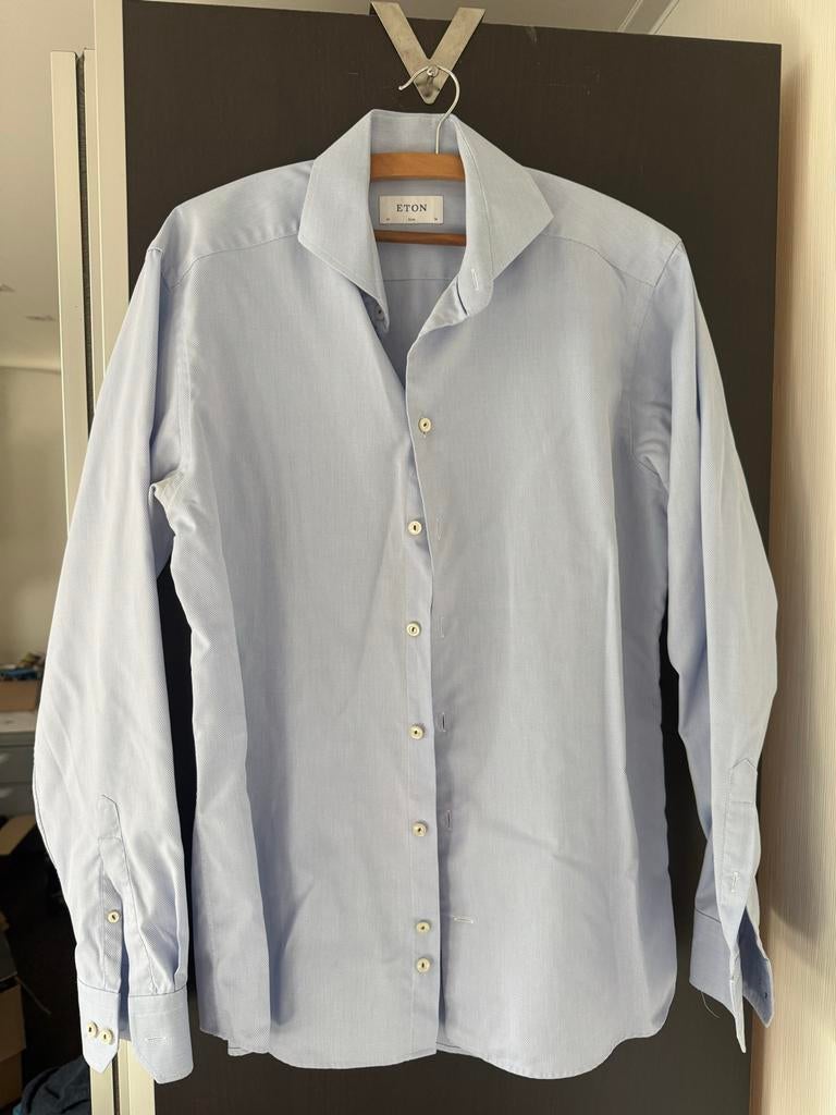 Eton Slim Fit Overhemd - Halswijdte 41/42 (L), Ophalen of Verzenden, Zo goed als nieuw, Blauw, Halswijdte 41/42 (L)