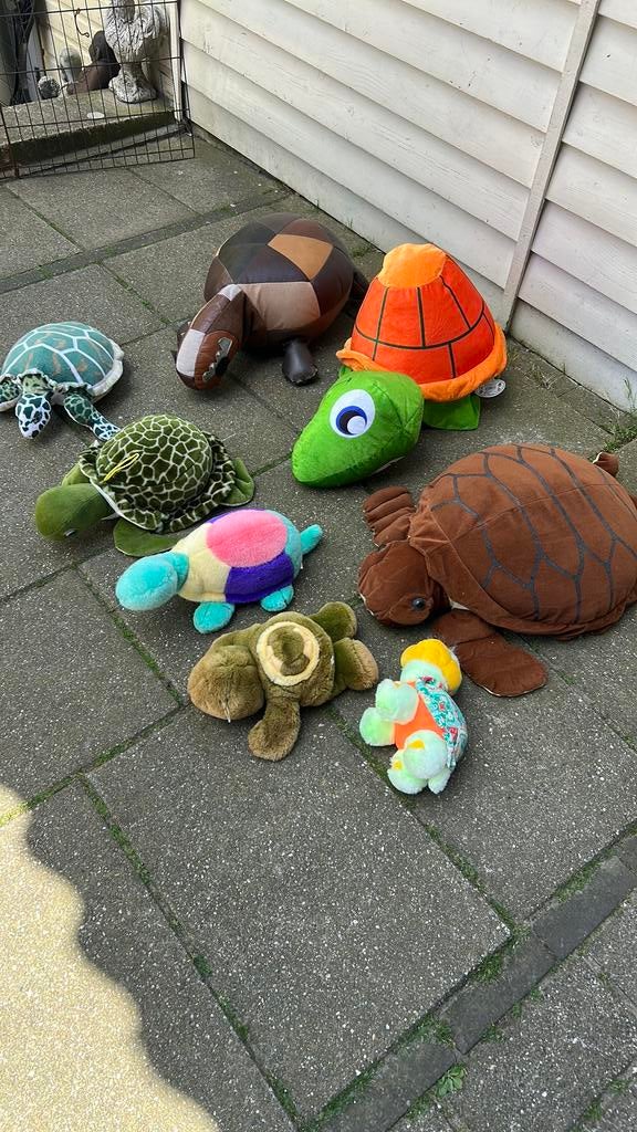 Pluche schildpadden 8 stuks, Ophalen of Verzenden, Zo goed als nieuw, Overige typen