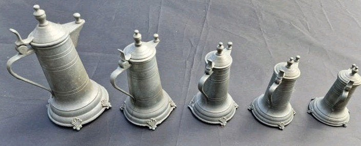 Tinnen kannen set, Antiek en Kunst, Ophalen of Verzenden