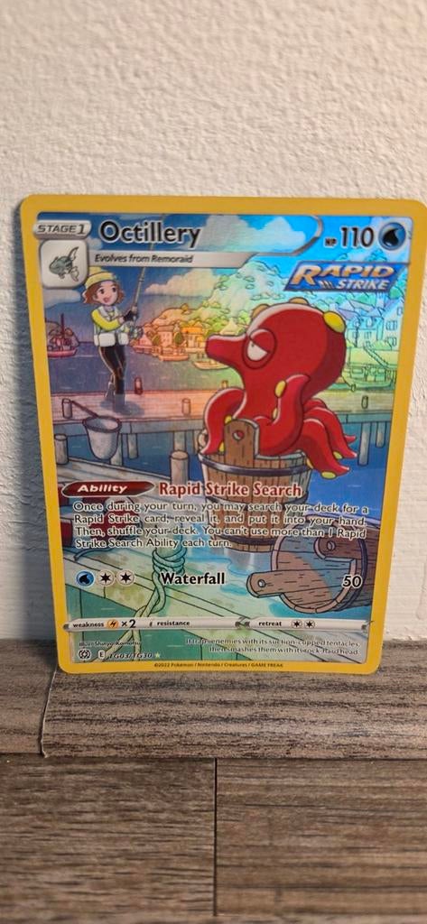 Octillery Rapid Strike Search Pokémon Kaart, Ophalen, Zo goed als nieuw, Losse kaart