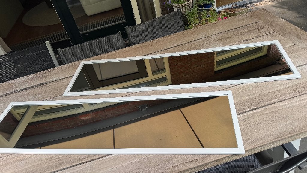 Spiegel 2x, Huis en Inrichting, Woonaccessoires | Spiegels, Zo goed als nieuw, Minder dan 50 cm, 100 tot 150 cm, Rechthoekig, Ophalen