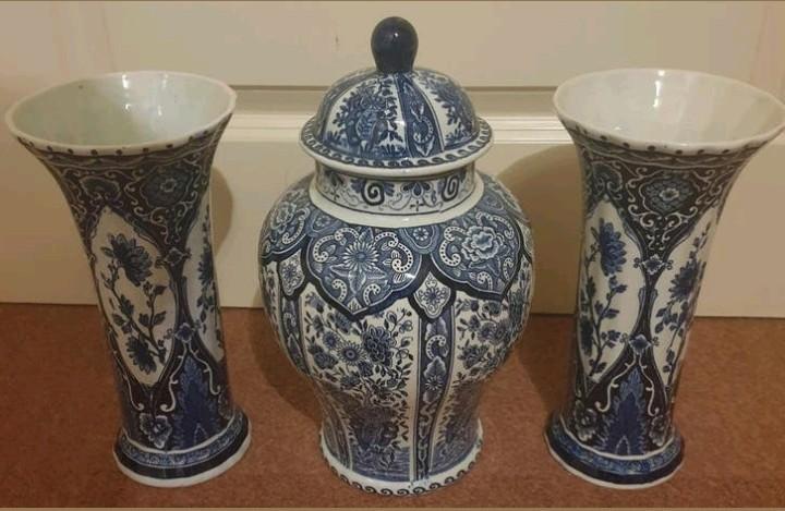 Delftsblauw kaststel 3 delig royal boch royal spinkx i.z.g.s, Ophalen of Verzenden