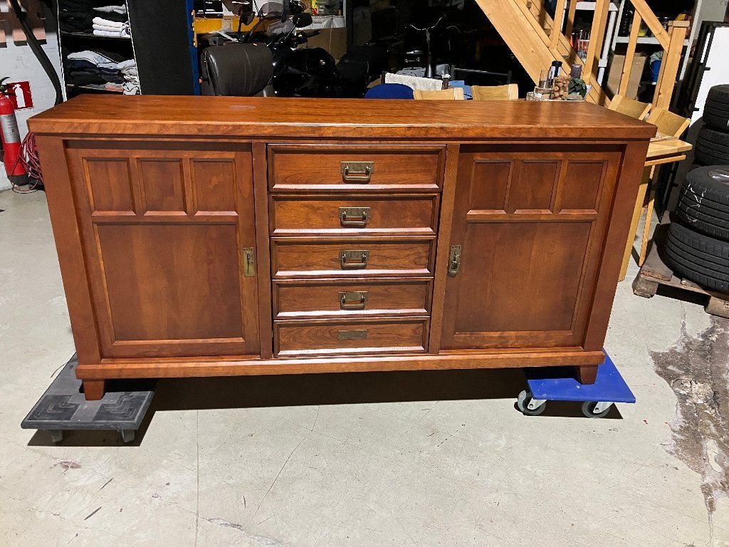 dressoir en kasje en spiegel en stoelen, Ophalen, Gebruikt, Met deur(en), 150 tot 200 cm